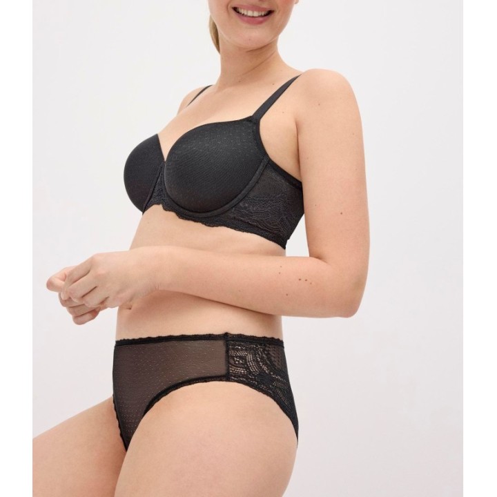 Conjunto sujetador + braga Ysabel Mora 10840 negro encaje gran capacidad