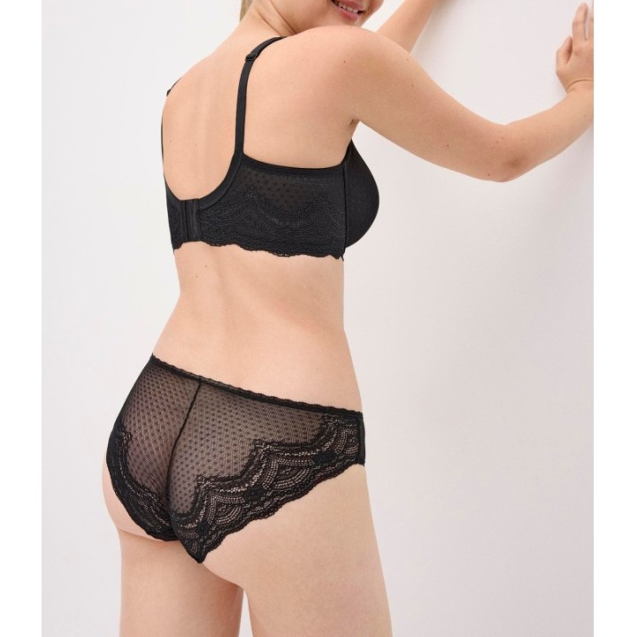 Conjunto sujetador + braga Ysabel Mora 10840 negro encaje gran capacidad