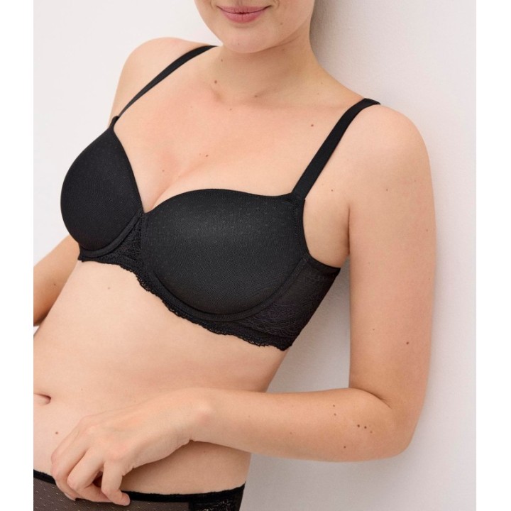 Conjunto sujetador + braga Ysabel Mora 10840 negro encaje gran capacidad