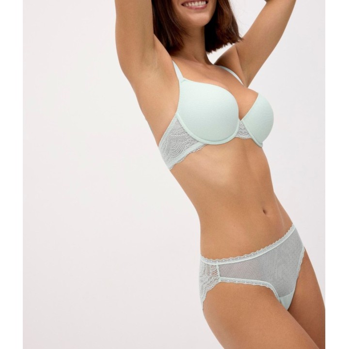 Conjunto sujetador con aros y braga mini Ysabel Mora 10839 menta