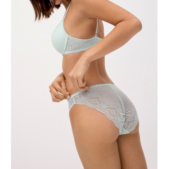 Conjunto sujetador con aros y braga mini Ysabel Mora 10839 menta