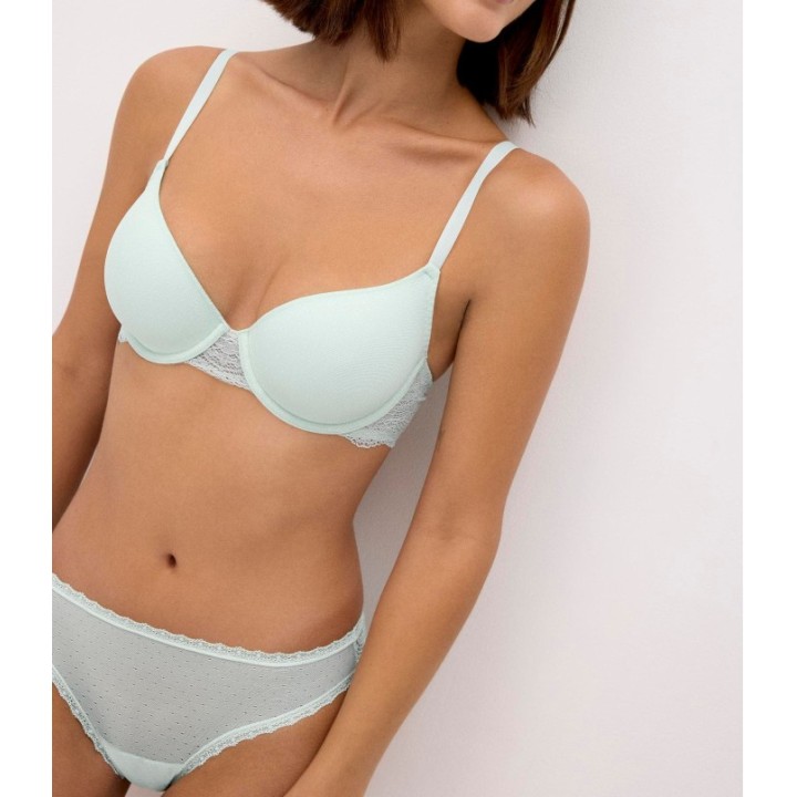 Conjunto sujetador con aros y braga mini Ysabel Mora 10839 menta
