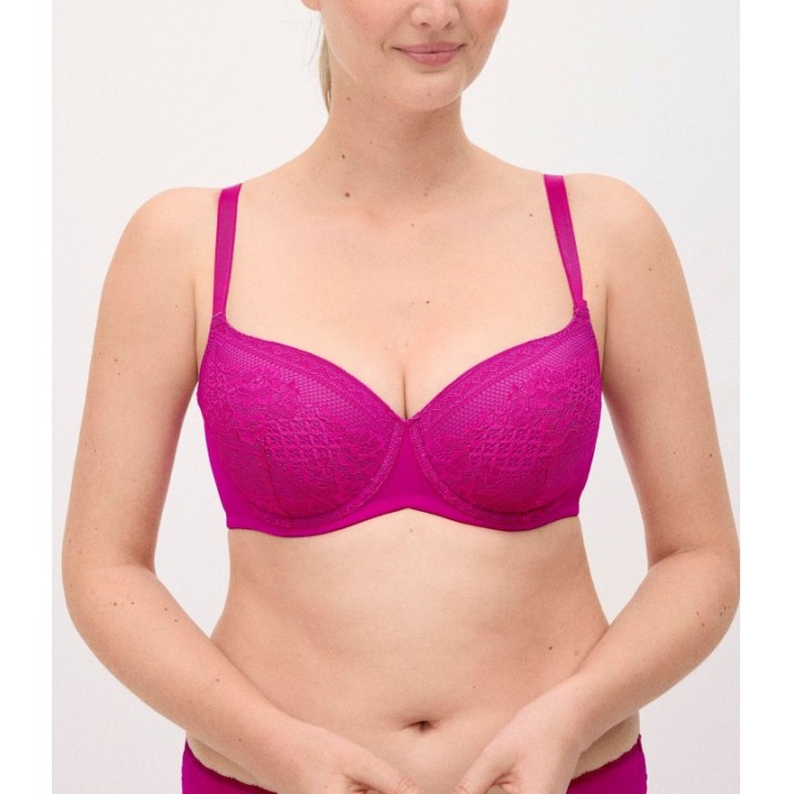 Sujetador Ysabel Mora 10830 fucsia con aros y relleno gran capacidad