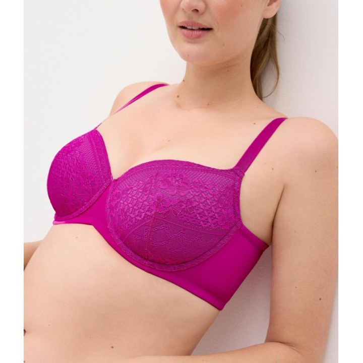 Sujetador Ysabel Mora 10830 fucsia con aros y relleno gran capacidad