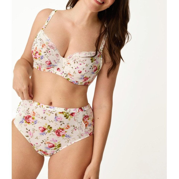 Conjunto Sujetador Capacidad + Braga Alta Encaje PROMISE Z15110