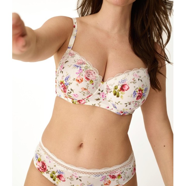 Conjunto Sujetador + Braga Bikini PROMISE Z15100 encaje floral blanco