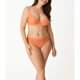 Conjunto Sujetador Capacidad + Braga Alta Encaje PROMISE Z15070 Mandarina