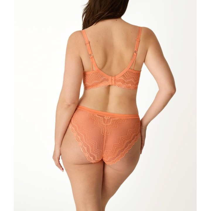 Conjunto Sujetador Capacidad + Braga Alta Encaje PROMISE Z15070 Mandarina