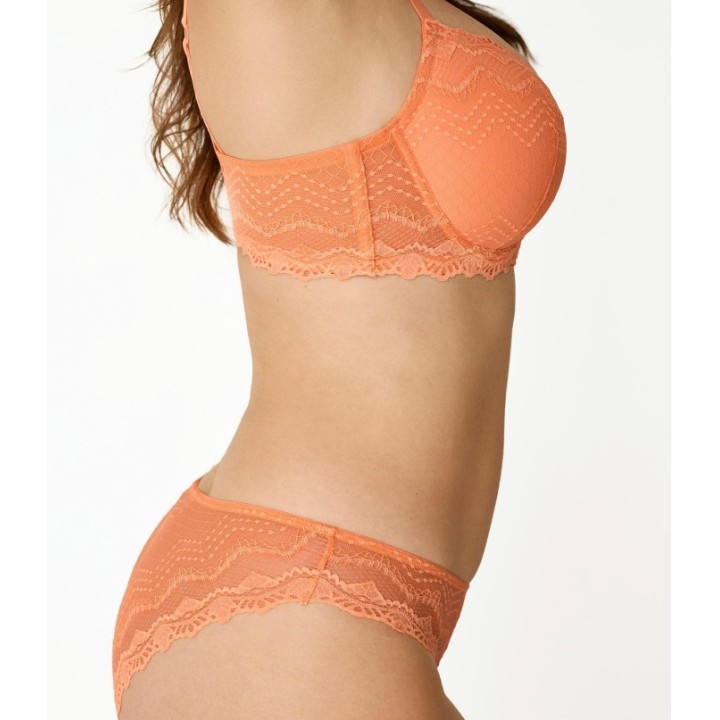 Conjunto Sujetador + Braga Bikini PROMISE mandarina encaje Z15060