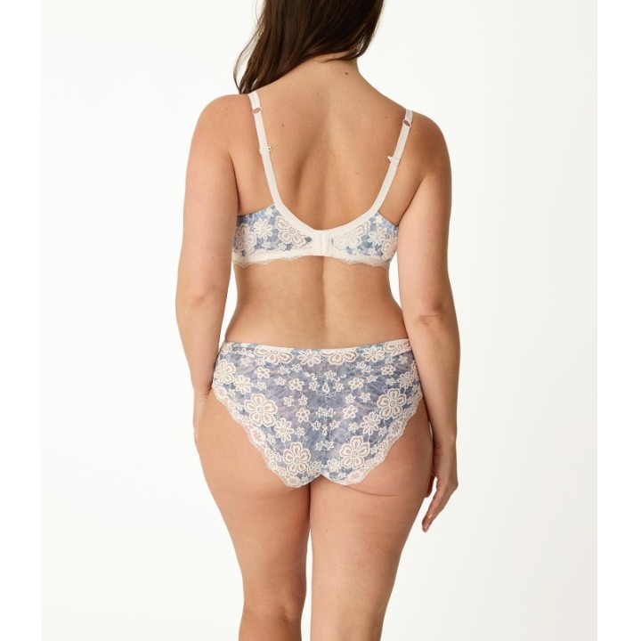 Conjunto Sujetador + Braga Alta encaje azul tejano PROMISE Z15030