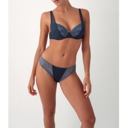 Krūšturis ar lielu krūzīti un augstās bikini tipa biksītes zilā PROMISE Z14700