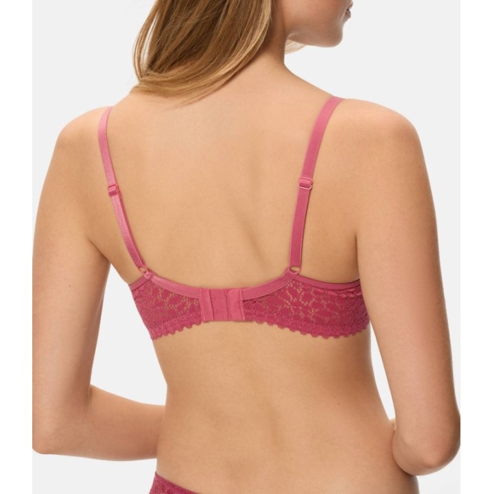 Sujetador con aros Generous DIM encaje floral rosa oscuro