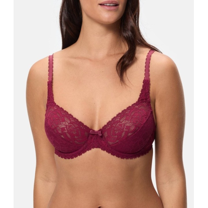 Sujetador Playtex Flower Elegance con aros y encaje Black Cherrie