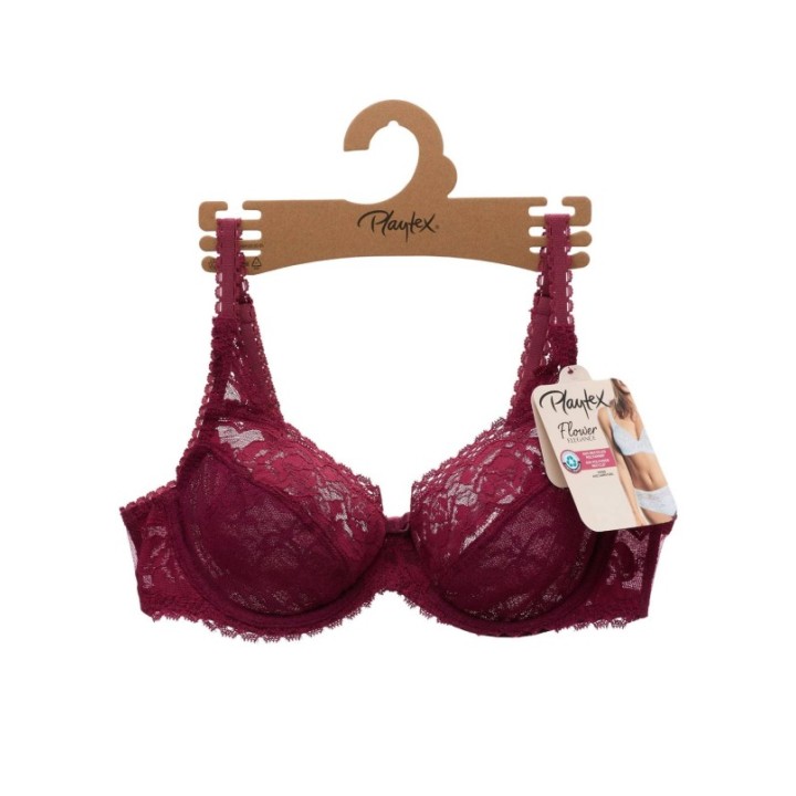 Sujetador Playtex Flower Elegance con aros y encaje Black Cherrie