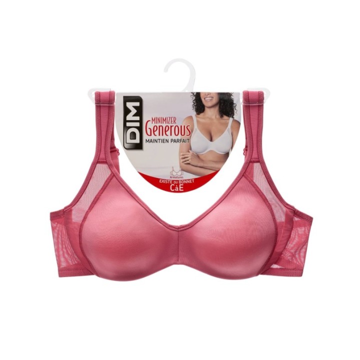 Sujetador DIM Generous Minimizer 3792 Rosa con aros reductor