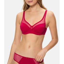 Sujetador DIM Generous ASF algodón orgánico rojo cereza con aros