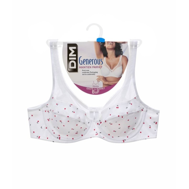 Sujetador DIM Generous 3983 estampado cerezas con aros y sin relleno