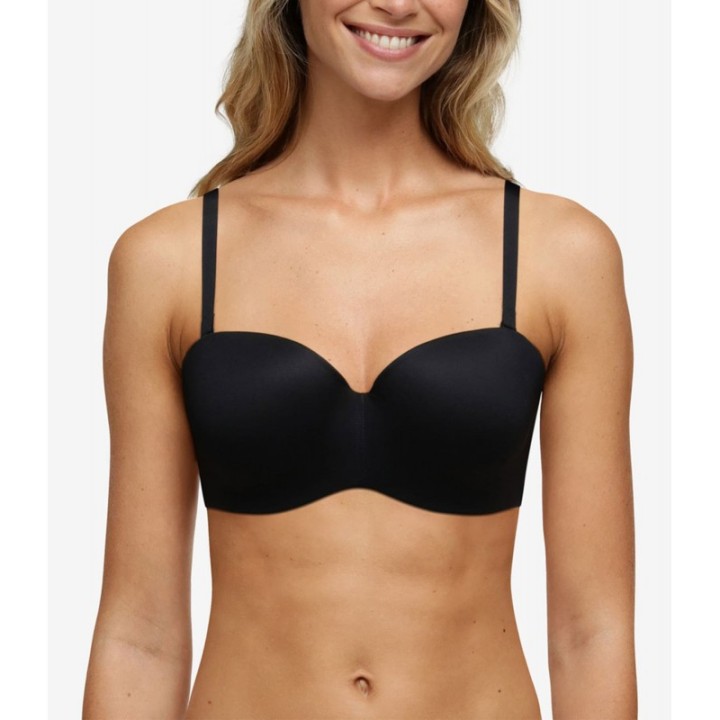 Sujetador bandeau preformado Chantelle Norah negro C13F50