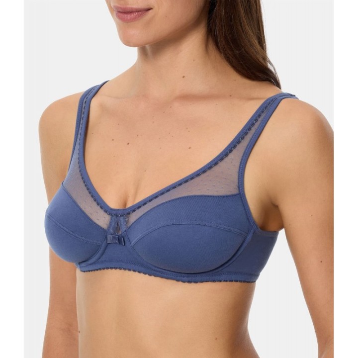 Sujetador DIM Generous ASF Azul AW3 - Algodón Orgánico con Aros