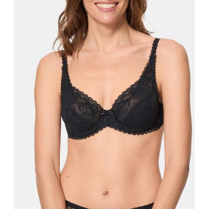 Sujetador con aros Playtex DC8 Flower Elegance - Encaje floral satinado