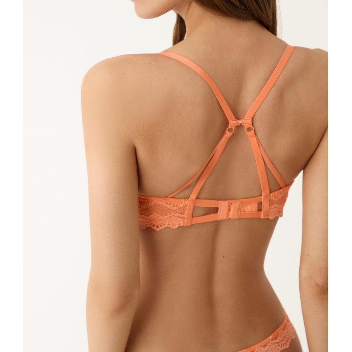 Conjunto Sujetador Push Up + Tanga PROMISE Z15040 en Mandarina