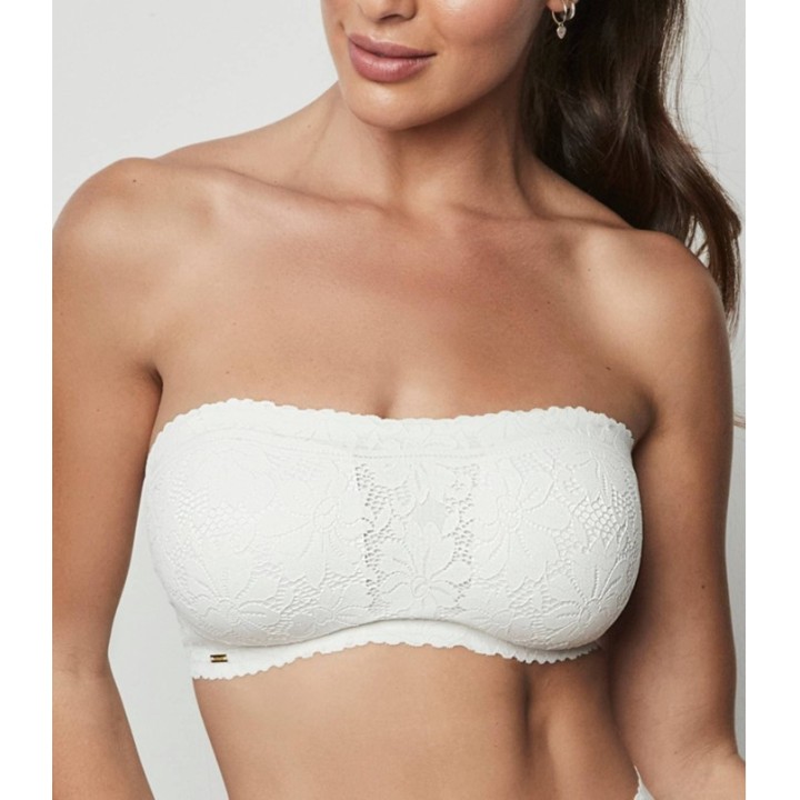 Bandeau krūšturis Selmark 10916 ar ziedu rakstu