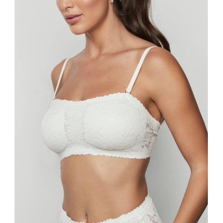 Bandeau podprsenka Selmark 10916 s květinovým vzorem