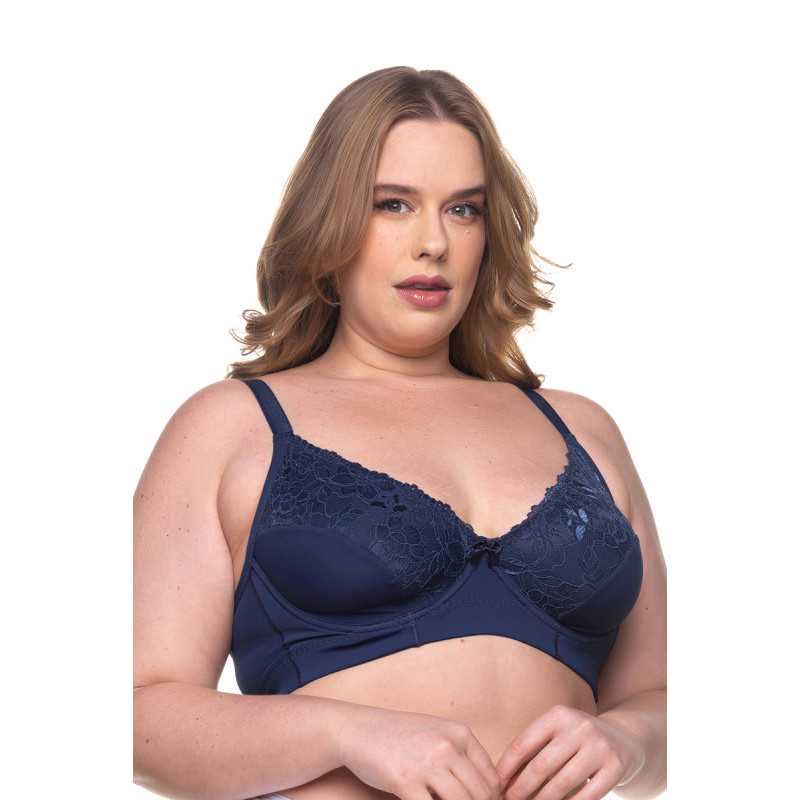Plus size no-padding underwire bra - Emily Size 2XL - Colour Midnight Blue