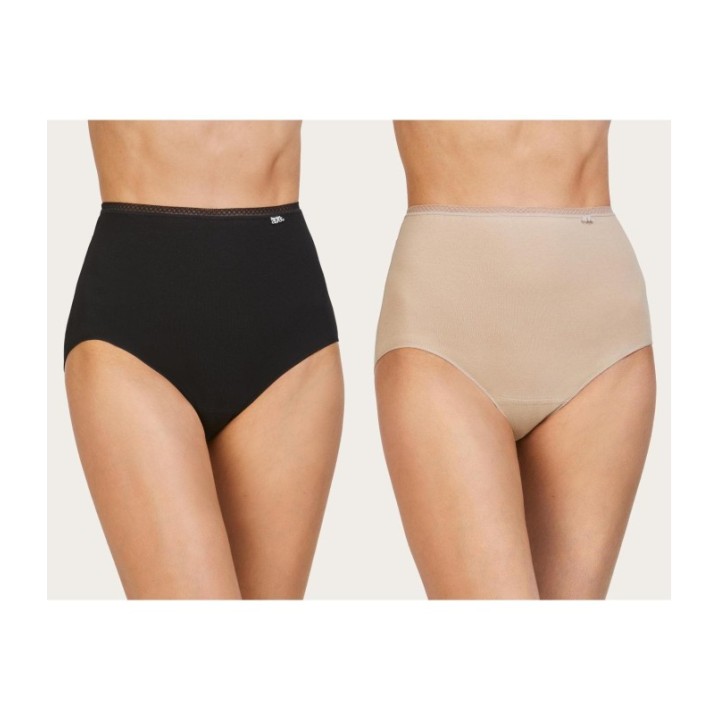 Pack 2 Bragas Altas AVET 31089 Negro/Piel