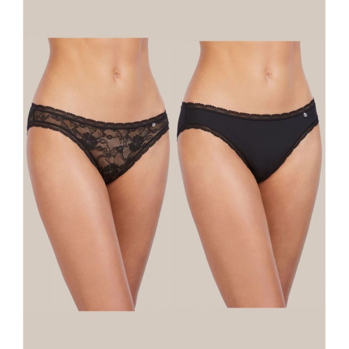 Pack 2 Bragas Bikini AVET 33034 Negro