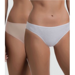Pack 2 Bragas Bikini DIM UNNO Blanco y Piel
