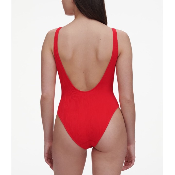 Bañador Chantelle C12VU9 Rojo - Sin Aros y Copas Extraíbles