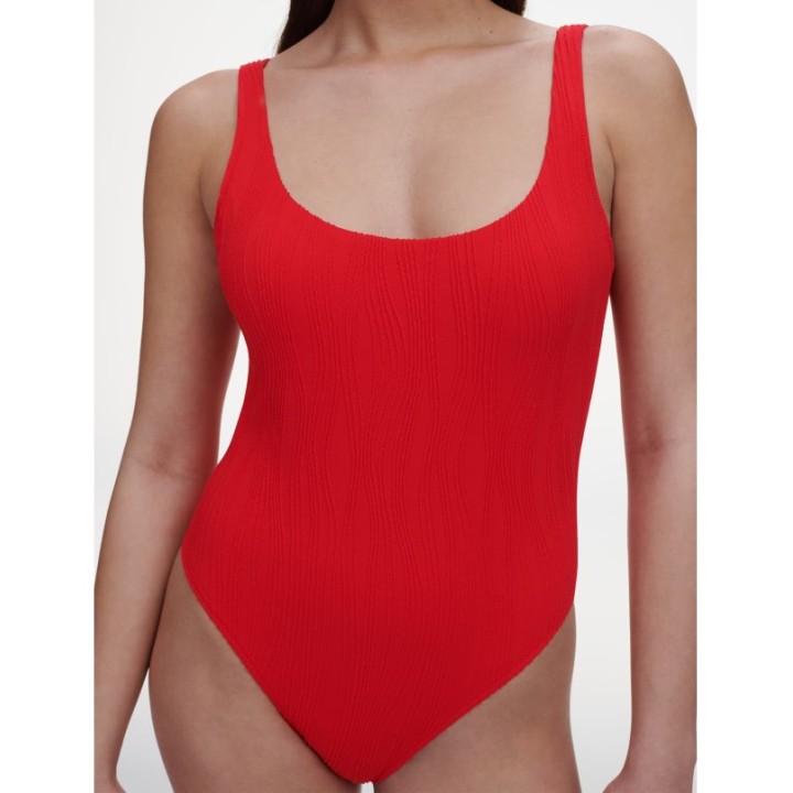Bañador Chantelle C12VU9 Rojo - Sin Aros y Copas Extraíbles