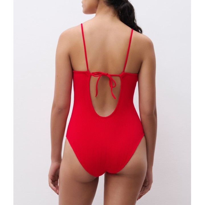 Chantelle Badeanzug C12VUA Rot – Ohne Bügel und herausnehmbare Cups