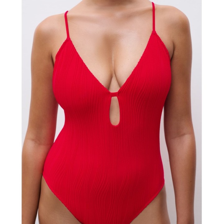Costum de baie Chantelle C12VUA Roșu - Fără sârmă și Cupe detașabile