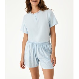 Pijama PROMISE N21342 - Algodón, Pantalón Corto y Camiseta
