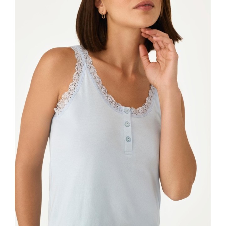 Pijama PROMISE N21332 - Pantalón corto y camiseta de tirantes con puntilla