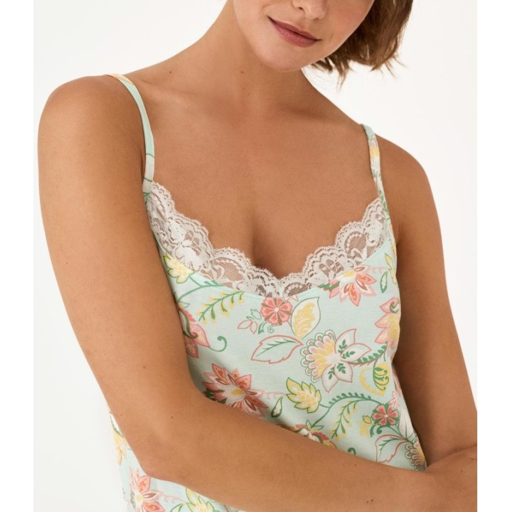 Camisón PROMISE N21251 - Verde Agua Estampado
