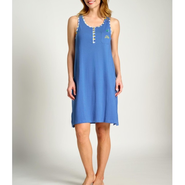 Camisón MUYDEMI 12021016 - Algodón, Sin Mangas, Cuello Tapeta