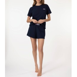 Pijama Mujer Fila FPS4180 Marino - Camiseta y Pantalón Corto Algodón