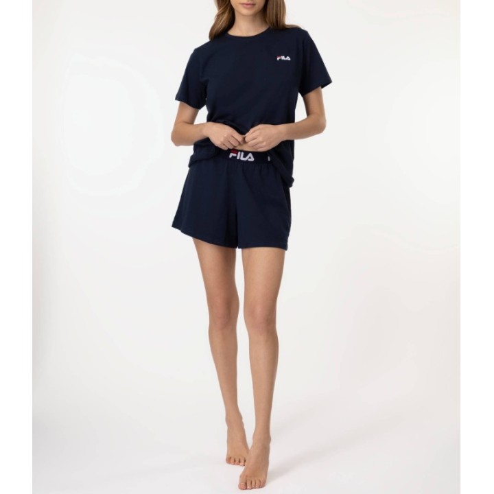 Pijama Mujer Fila FPS4180 Marino - Camiseta y Pantalón Corto Algodón