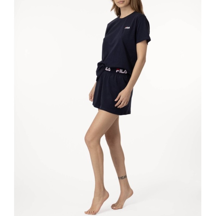 Pijama Mujer Fila FPS4180 Marino - Camiseta y Pantalón Corto Algodón