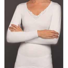 Camiseta manga larga algodón AVET 7705 - Escote bordado