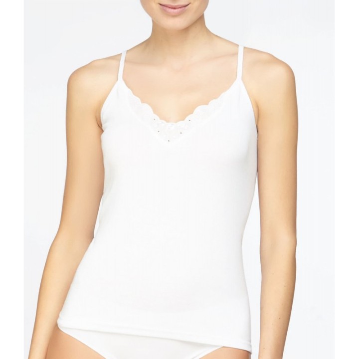 Camiseta de Tirantes Algodón AVET 7005 - Escote Bordado