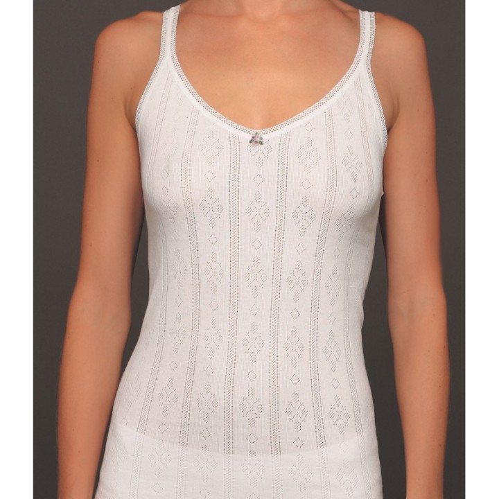 Camiseta de tirantes Avet 63100 - Algodón con dibujo jacquard