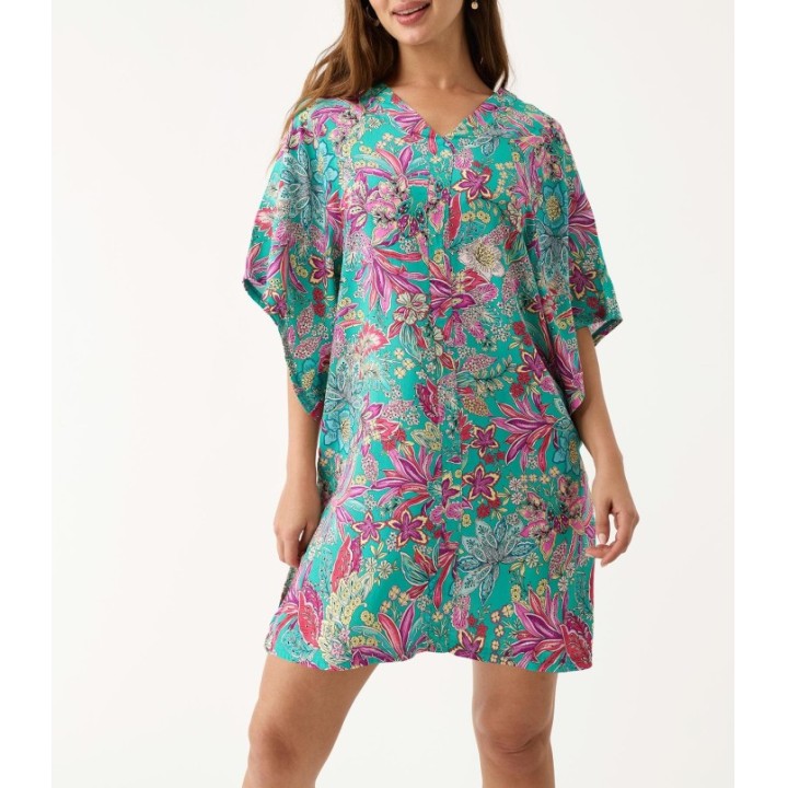 Caftán PROMISE S10907 - Turquesa Floral