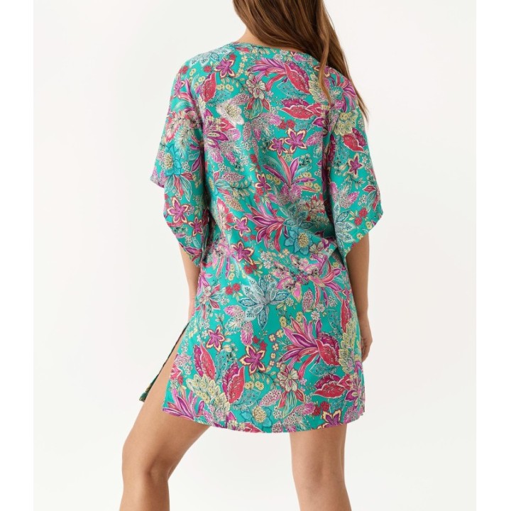 Caftán PROMISE S10907 - Turquesa Floral