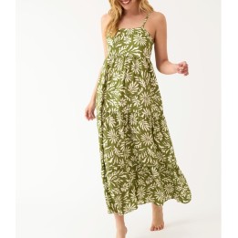 Vestido Largo PROMISE S10727 en Kaki Estampado Floral