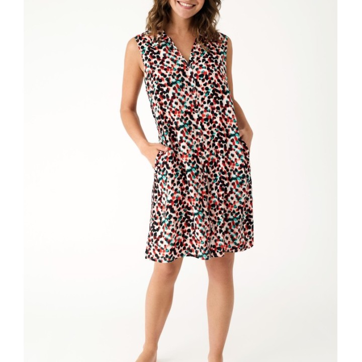 Vestido PROMISE S10537 - Vestido Camisero sin Mangas en Viscosa