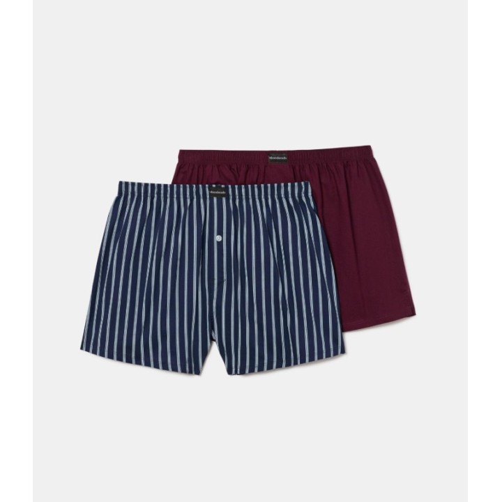 Pack 2 Boxer Abiertos Abanderado Tela DXY 1SY Azul / Granate